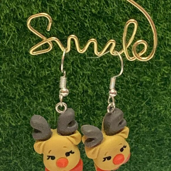 Reindeer Earring, Christmas Earring, Rudolph Earring, Gift Idea, Holiday Earring - Picture 7 of 10